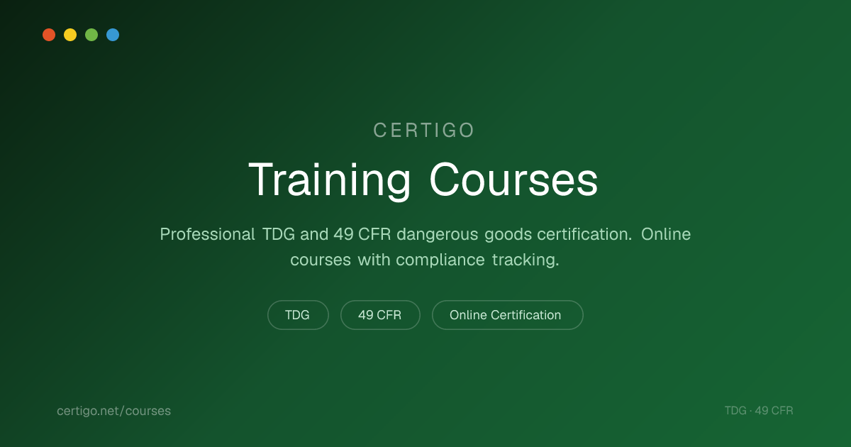 Dangerous Goods Training Courses | TDG, WHMIS, GHS | Certigo