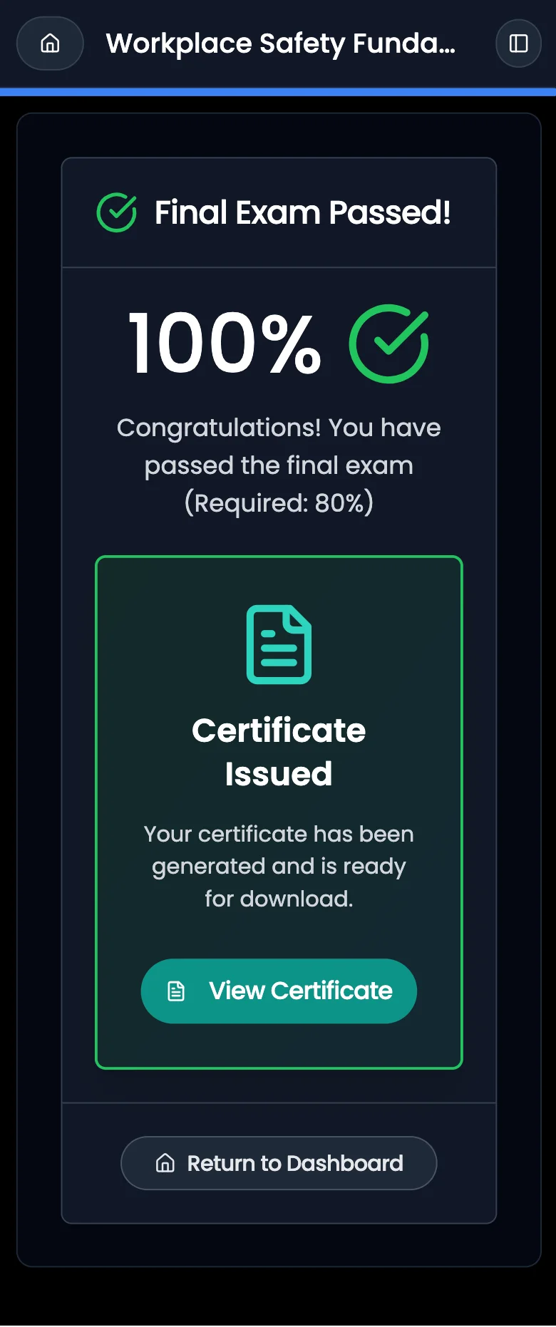 Certigo student portal on mobile